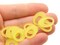 20 18mm Flat Oval Drop Large Hole Oval Donut Frosted Yellow Lucite Plastic Beads